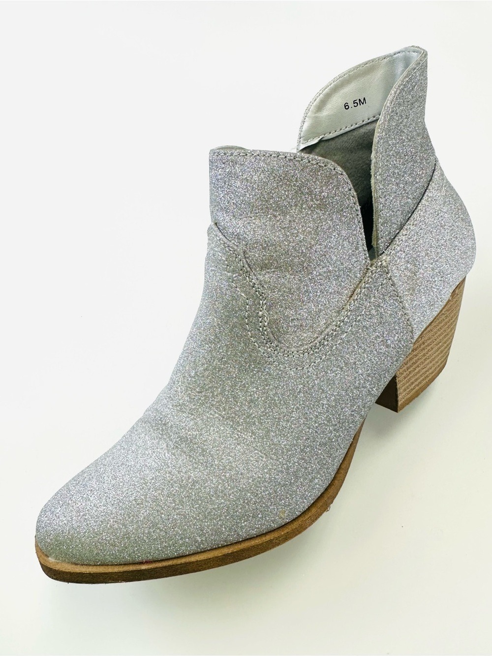 Silver Sparkle Western Ankle Boots Jellypop 6.5 Metallic Festival Prom Country